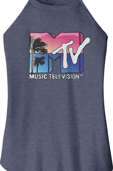 Ladies Beach Logo MTV Sleeveless Rocker Tank Top