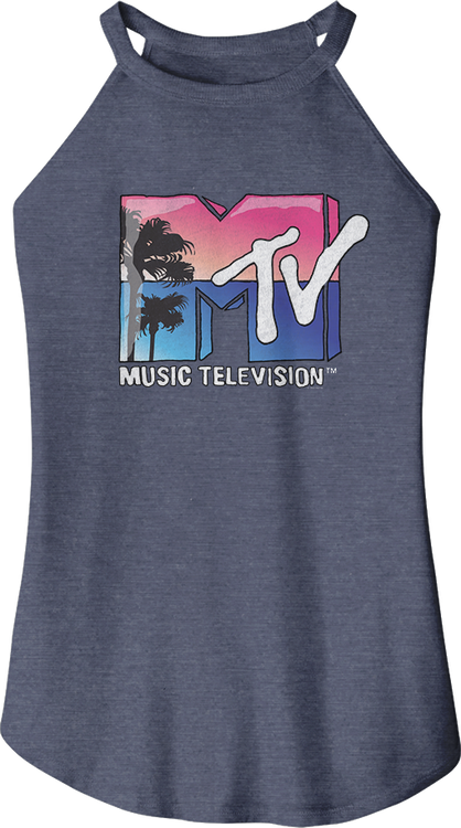 Ladies Beach Logo MTV Sleeveless Rocker Tank Top - main product image