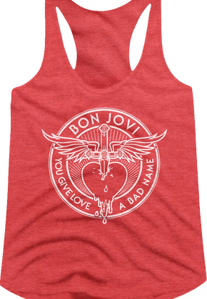 Ladies Bon Jovi You Give Love A Bad Name Racerback Tank Top