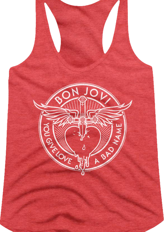 Ladies Bon Jovi You Give Love A Bad Name Racerback Tank Top - main product image