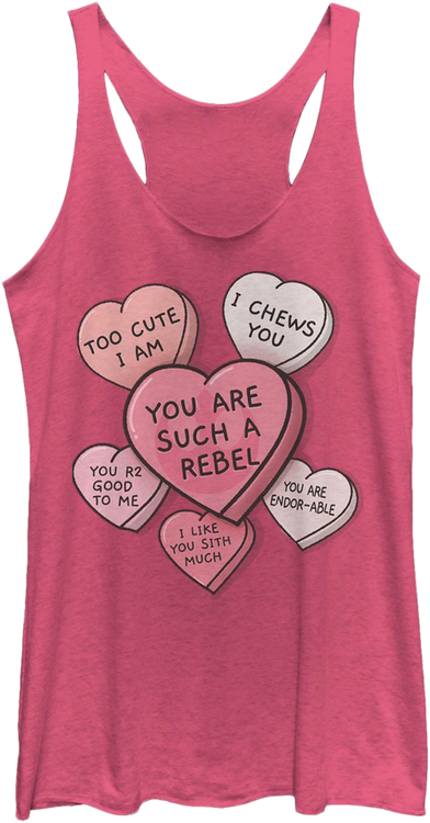 Ladies Candy Hearts Star Wars Racerback Tank Top - main product image