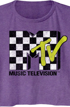 Ladies Checkerboard Logo MTV Crop Top