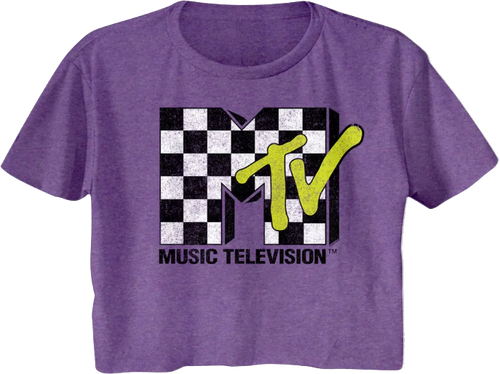 Ladies Checkerboard Logo MTV Crop Top - main product image