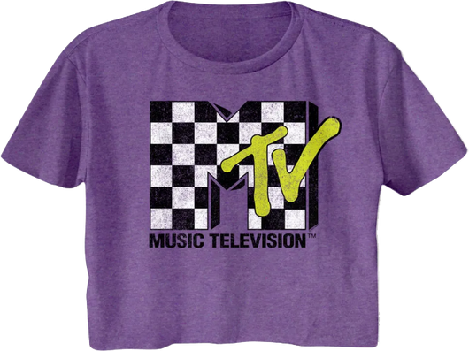 Ladies Checkerboard Logo MTV Crop Top - main product image