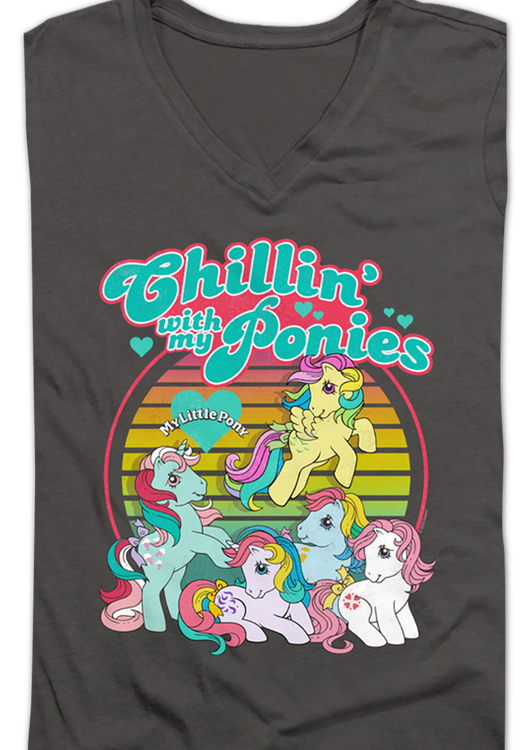 Ladies Chillin' With My Ponies My Little Pony V-Neck Shirt - main product image
