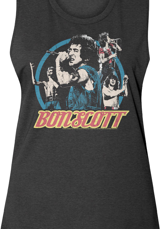 Ladies Collage Bon Scott Muscle Tank Top - main product image