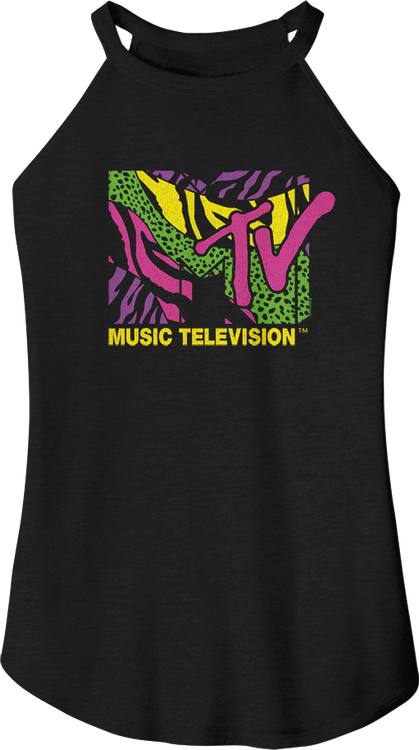 Ladies Colorful Animal Logo MTV Sleeveless Rocker Tank Top - main product image