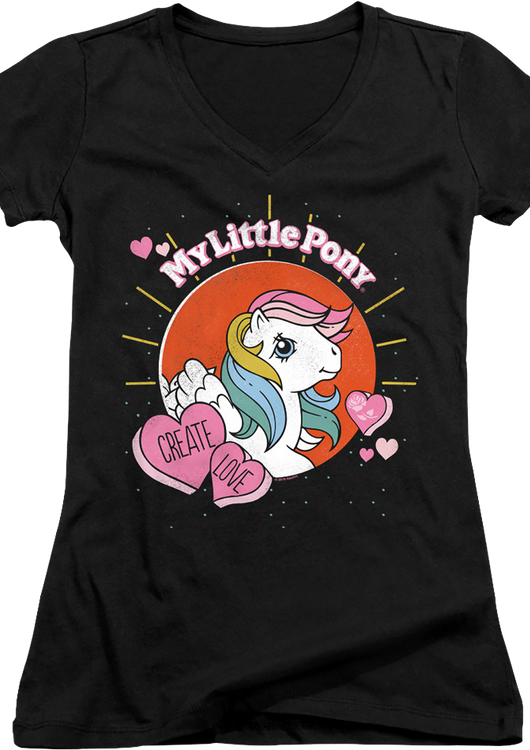 Ladies Create Love My Little Pony V-Neck Shirt - main product image