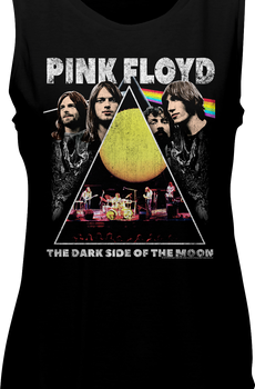 Ladies Dark Side of the Moon Collage Pink Floyd Muscle Tank Top