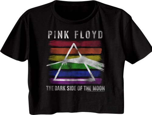 Ladies Rainbow Dark Side of the Moon Pink Floyd Crop Topmain product image