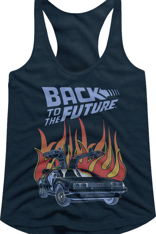 Ladies DeLorean Flames Back To The Future Racerback Tank Topmain product image
