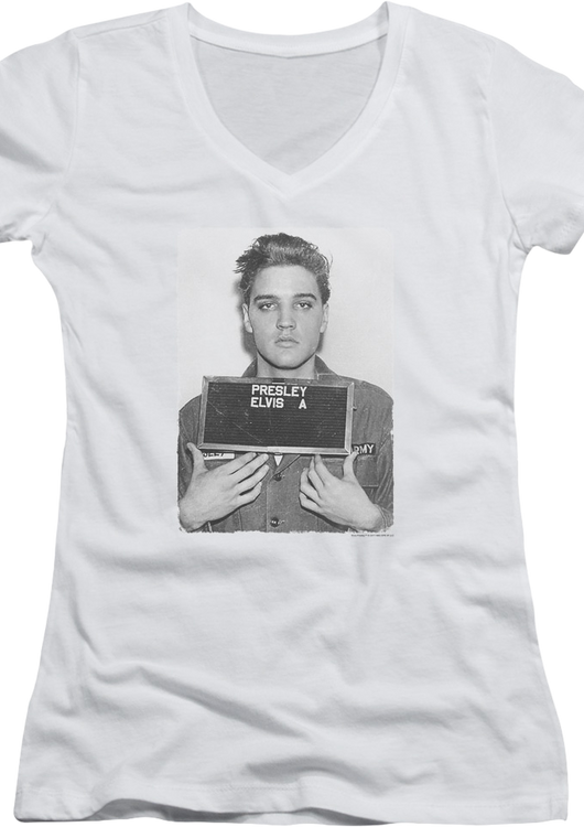 Ladies Discharge Photo Elvis Presley V-Neck Shirt - main product image