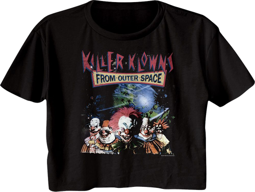 Ladies Distressed Killer Klowns From Outer Space Crop Topmain product image
