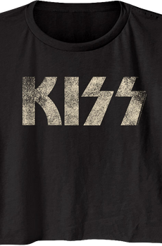 Ladies Distressed Logo KISS Crop Top