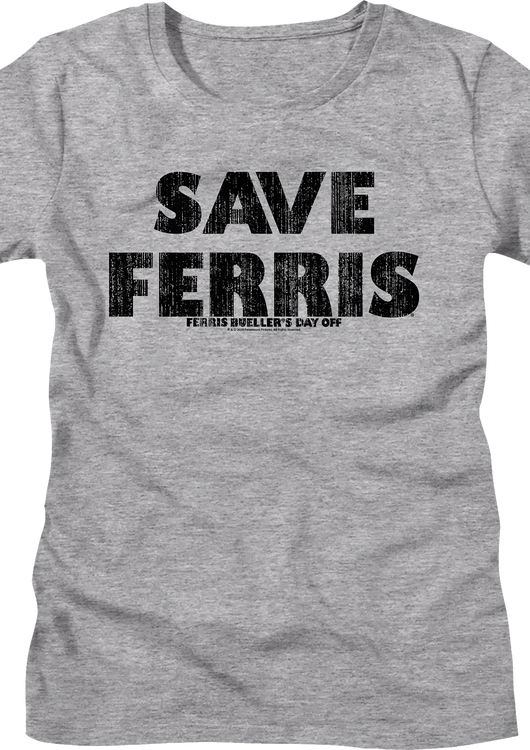 Womens Save Ferris Distressed Ferris Bueller's Day Off Shirt - main product image