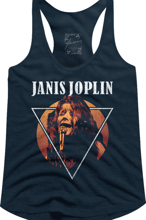 Ladies Distressed Triangle Janis Joplin Racerback Tank Topmain product image