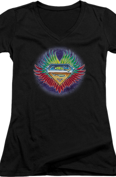 Ladies Don't Stop Believin' In Superman V-Neck Shirt