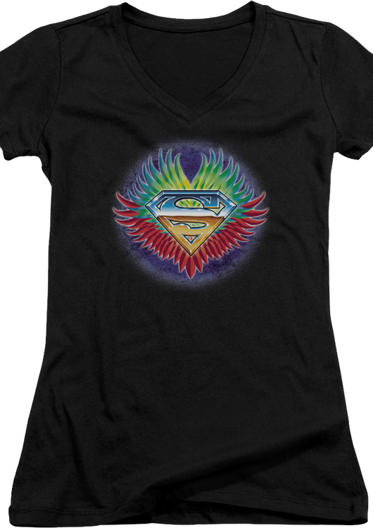 Ladies Don't Stop Believin' In Superman V-Neck Shirt - main product image