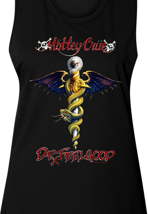 Ladies Dr. Feelgood Album Cover Motley Crue Muscle Tank Top