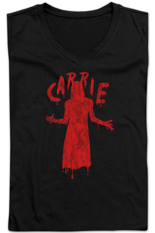 Ladies Dripping Blood Carrie V-Neck Shirtmain product image