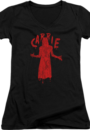 Ladies Dripping Blood Carrie V-Neck Shirt