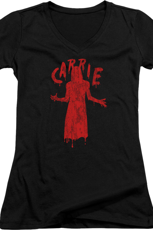Ladies Dripping Blood Carrie V-Neck Shirtmain product image