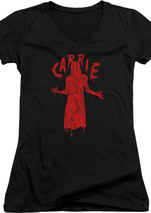 Ladies Dripping Blood Carrie V-Neck Shirt - main product image