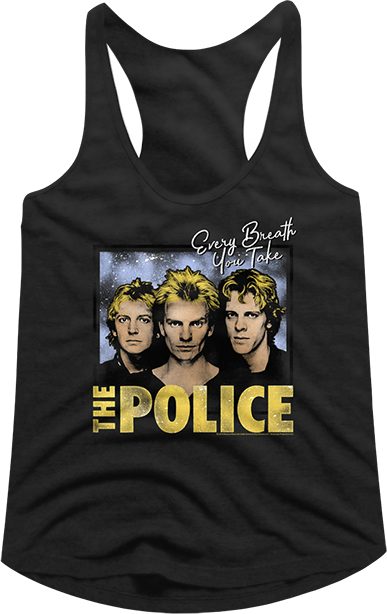 Ladies Every Breath You Take The Police Racerback Tank Top - main product image