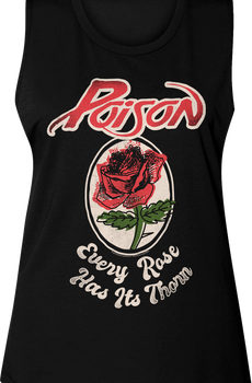 Ladies Every Rose Has Its Thorn Poison Muscle Tank Top