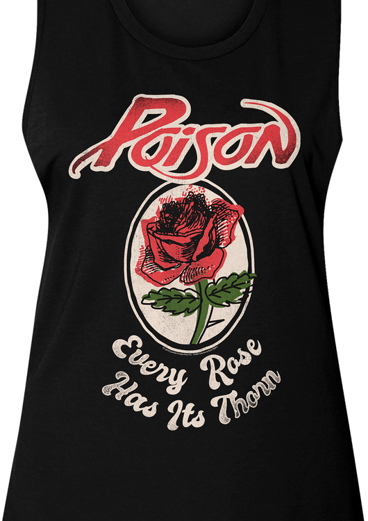 Ladies Every Rose Has Its Thorn Poison Muscle Tank Top - main product image