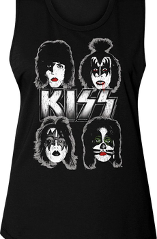 Ladies Face Paint KISS Muscle Tank Top