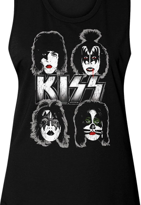 Ladies Face Paint KISS Muscle Tank Top