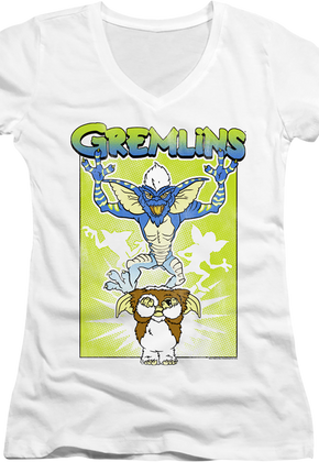 Ladies Gizmo's Nightmare Gremlins V-Neck Shirt