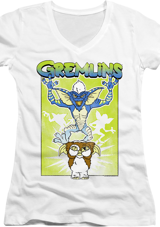 Ladies Gizmo's Nightmare Gremlins V-Neck Shirt - main product image