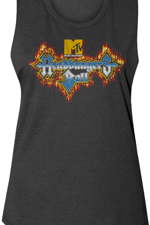 Ladies Headbangers Ball Flaming Logo MTV Muscle Tank Topmain product image