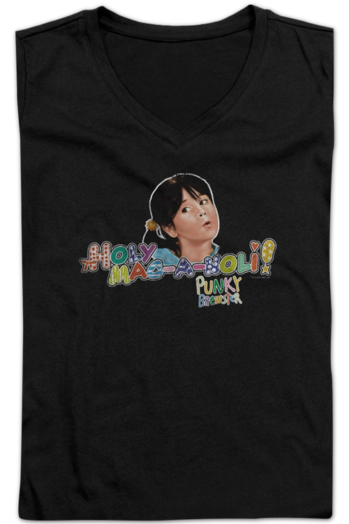 Ladies Holy Mac-A-Noli Punky Brewster V-Neck Shirtmain product image