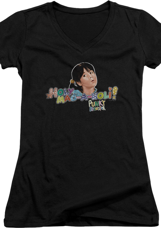 Ladies Holy Mac-A-Noli Punky Brewster V-Neck Shirt - main product image