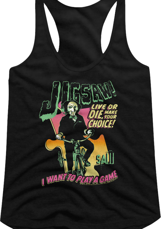 Ladies I Want To Play A Game Saw Racerback Tank Top - main product image