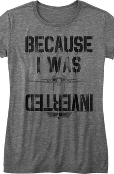 Womens I Was Inverted Top Gun Shirt