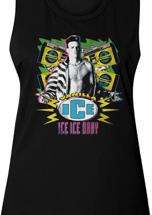 Ladies Ice Ice Baby Stereos Vanilla Ice Muscle Tank Top - main product image