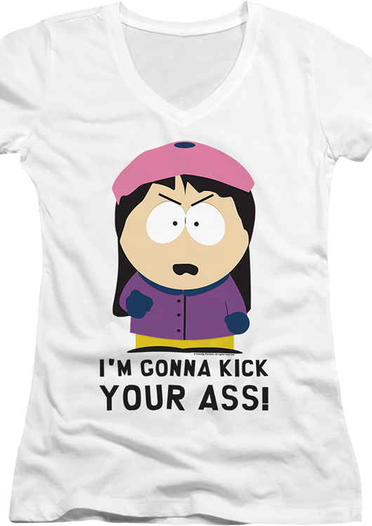 Ladies I'm Gonna Kick Your Ass South Park V-Neck Shirt - main product image