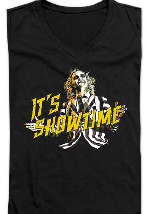 Ladies It's Showtime Beetlejuice V-Neck Shirt