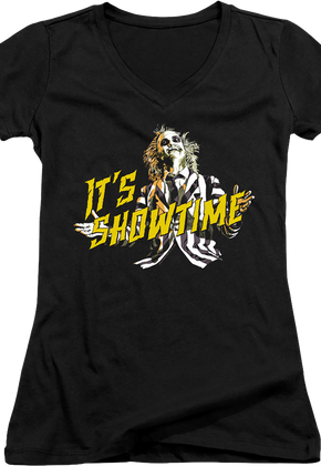 Ladies It's Showtime Beetlejuice V-Neck Shirt