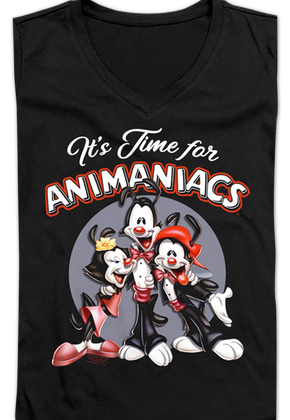 Ladies It's Time For Animaniacs V-Neck Shirt