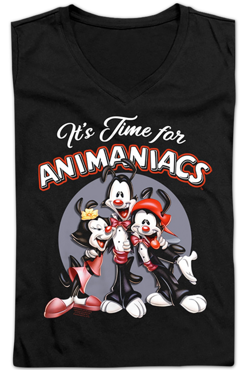Ladies It's Time For Animaniacs V-Neck Shirtmain product image