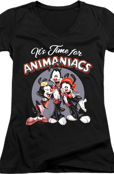 Ladies It's Time For Animaniacs V-Neck Shirt