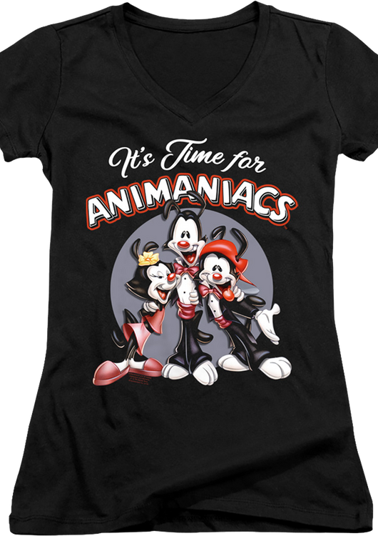 Ladies It's Time For Animaniacs V-Neck Shirt - main product image