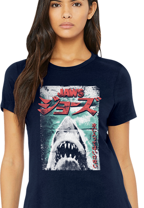 Womens Japanese Folded Poster Jaws Shirt