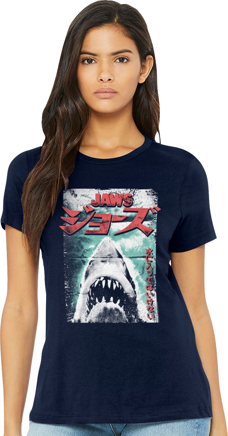 Womens Japanese Folded Poster Jaws Shirt