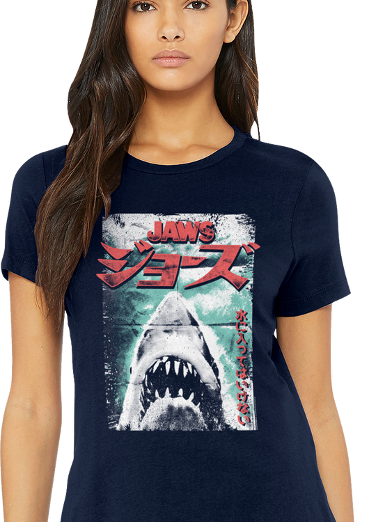 Womens Japanese Folded Poster Jaws Shirt - main product image